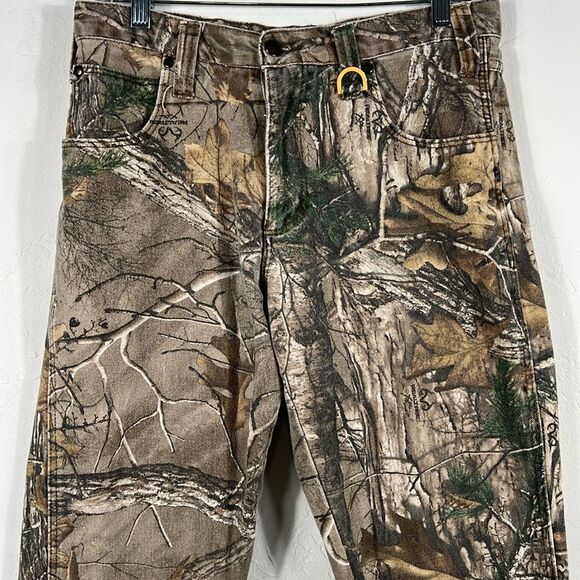 🦌🎯 Camo REALTREE Denim Hunting Jean Pants Men Size 30x29 - EXCELLENT Condition - Picture 2 of 12